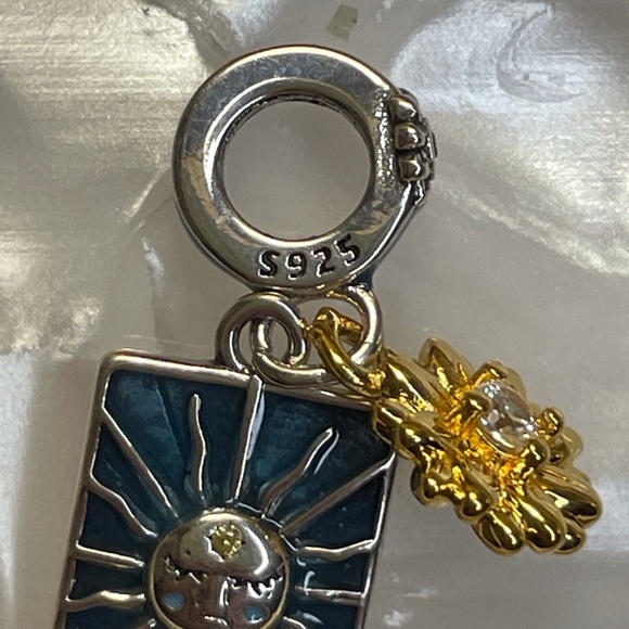 Charm for Pandora Bracelet Tarot Card The Sun Sterling Silver - Picture 5 of 7